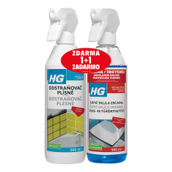 HG Odstraňovač plísně 500 ml + HG čistič skel 500 ml
