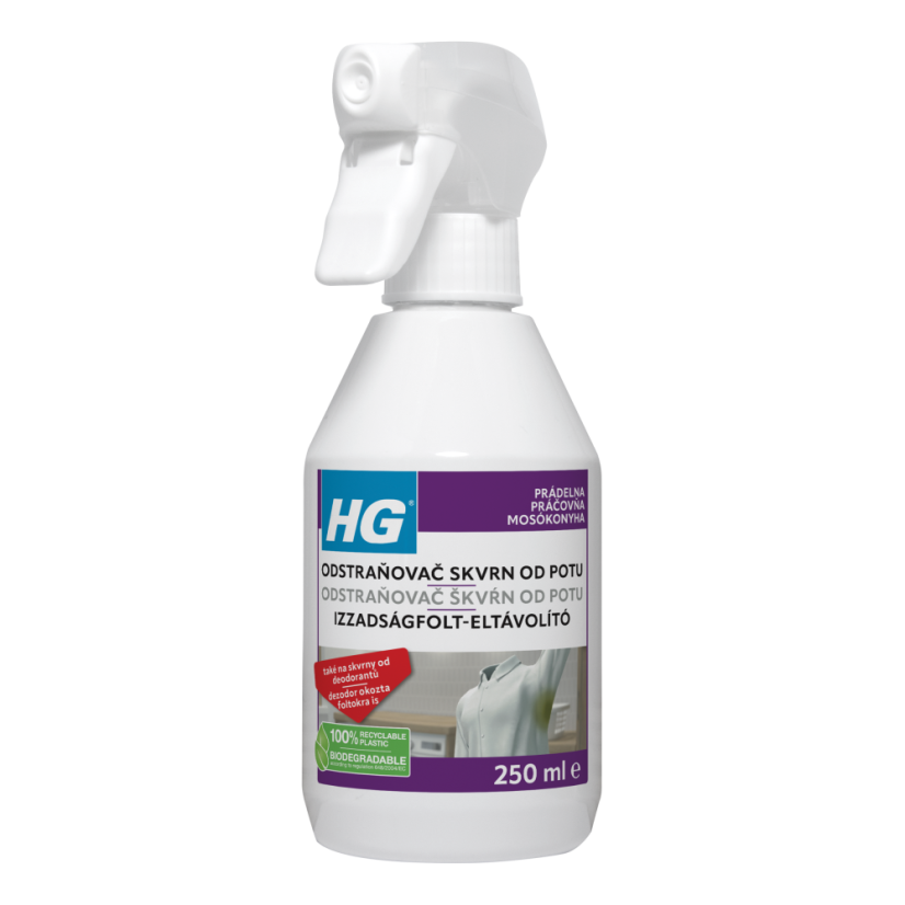 HG odstraňovač skvrn od potu 250 ml