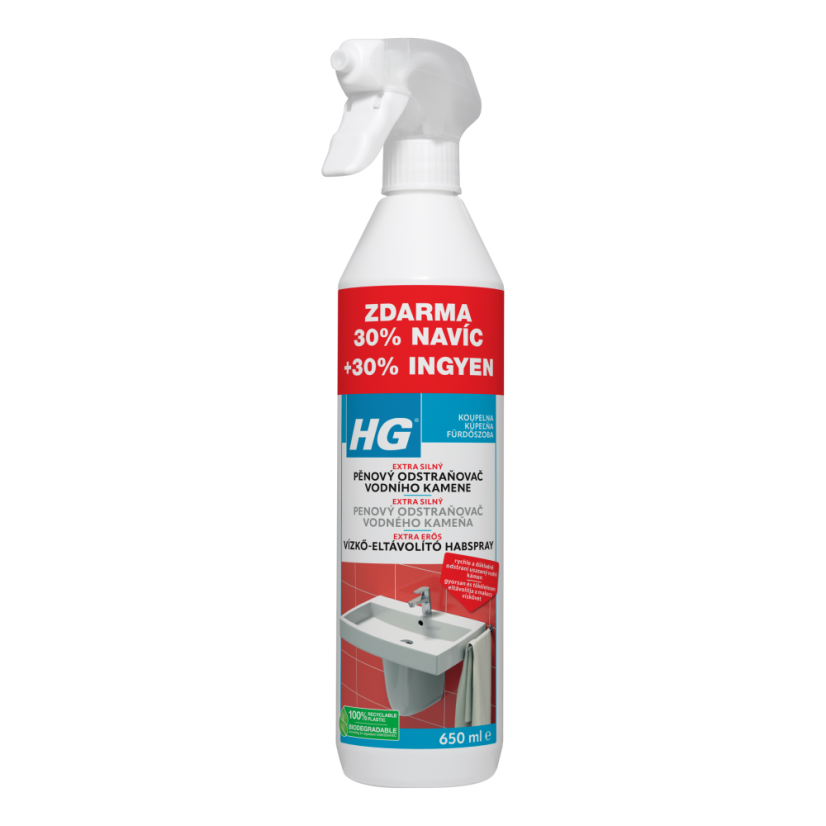HG extra silný pěnový odstraňovač vodního kamene 500 ml 30% navíc