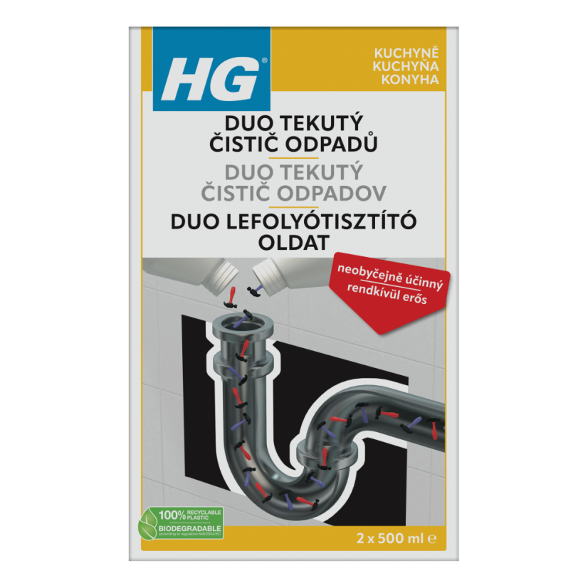 HG duo tekutý čistič odpadů 1000 ml