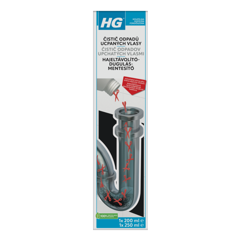 HG čistič odpadů ucpaných vlasy 450 ml