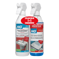 HG pěnový čistič vodního kamene 500 ml + HG Čistič skla a zrcadel 500 ml