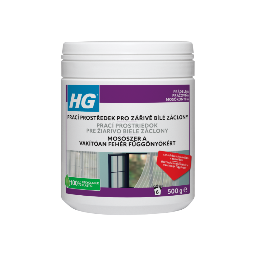 HG prací prostředek pro zářivě bílé záclony 500 g