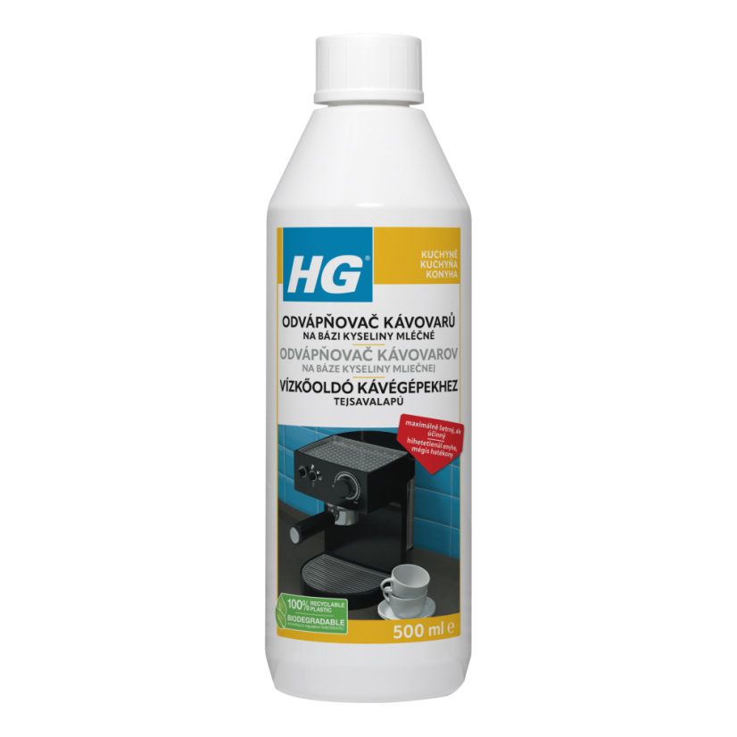 HG odvápňovač kávovarů na bázi kyseliny mléčné 500ml