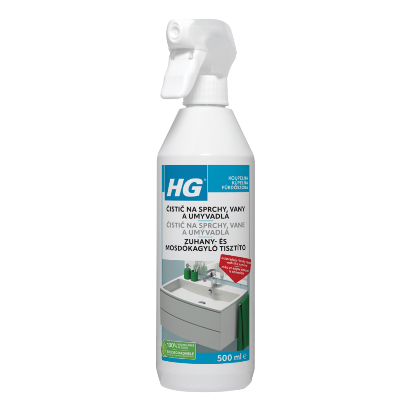HG čistič na sprchy, vany & umyvadla 500 ml