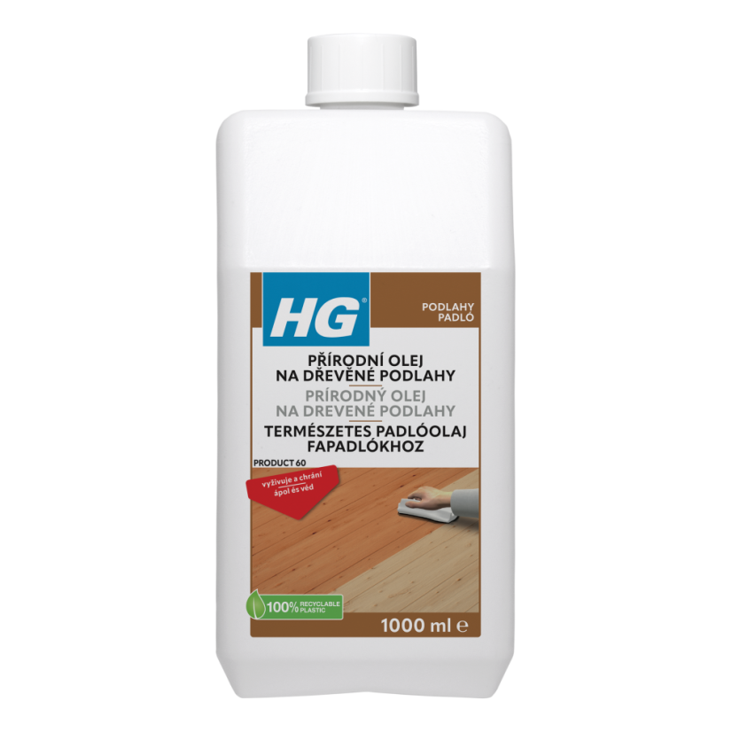 HG přírodní olej na dřevěné podlahy 1000ml